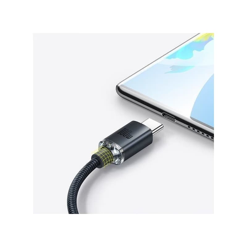 Baseus Crystal Shine Series nabíjací / dátový kábel USB-A / USB-C 100W 1, 2m, čierna 6