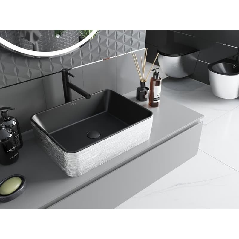 MEXEN - Catia umývadlo na dosku 48 x 37, čierna mat/strieborná vzor 21314873 2