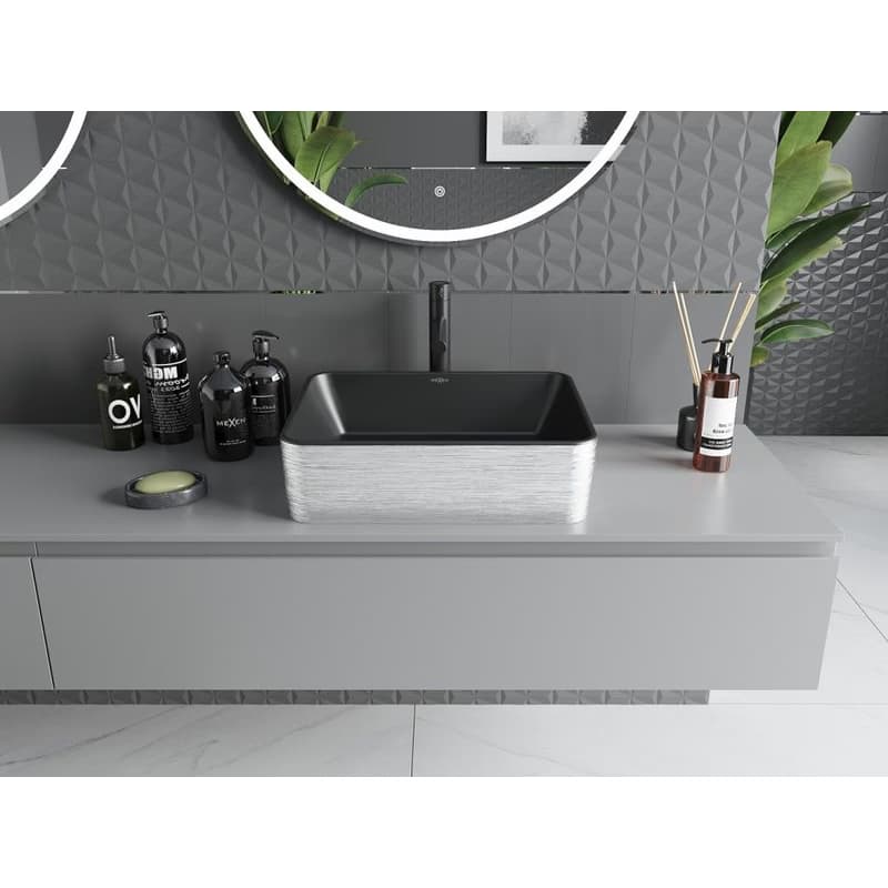 MEXEN - Catia umývadlo na dosku 48 x 37, čierna mat/strieborná vzor 21314873 3
