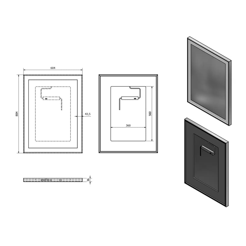 SAPHO - LUMINAR zrkadlo s LED osvetlením v ráme 60x80cm, chróm NL557 6