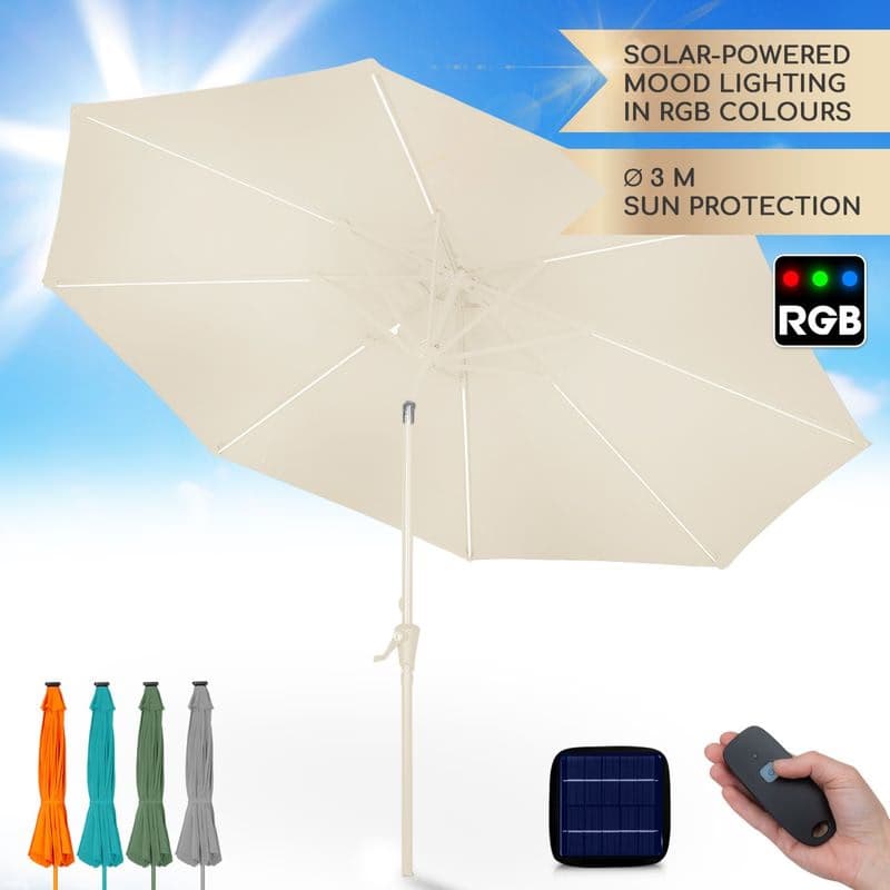 Blumfeldt Calais, slnečník, hliníkový rám, polyester, UV 50, LED svetlo 1