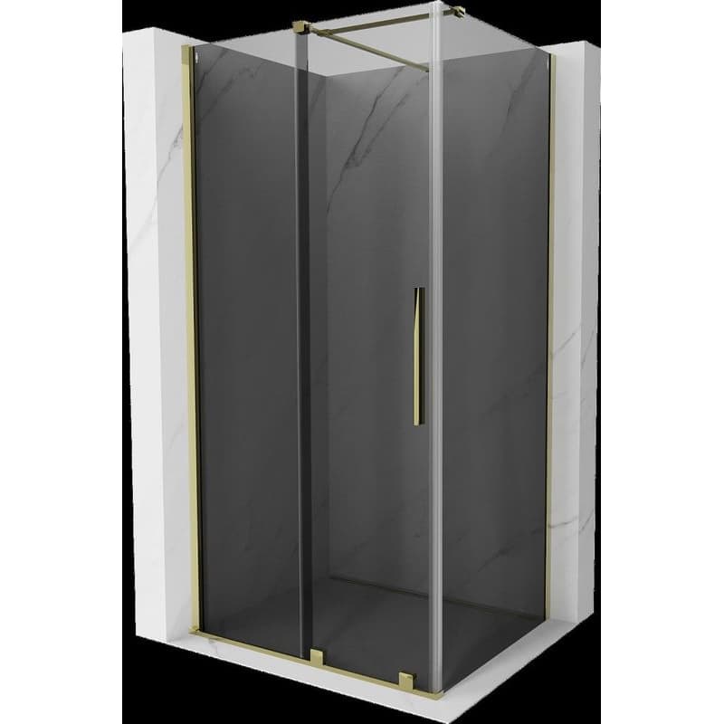 MEXEN/S - Velár sprchovací kút, posuvné dvere 100 x 80, grafit, zlato 871-100-080-41-50