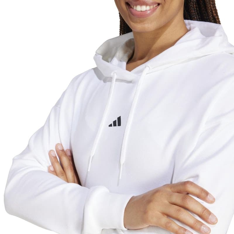 Dámska mikina s kapucňou ADIDAS W SL FT HD WHITE BLACK 4