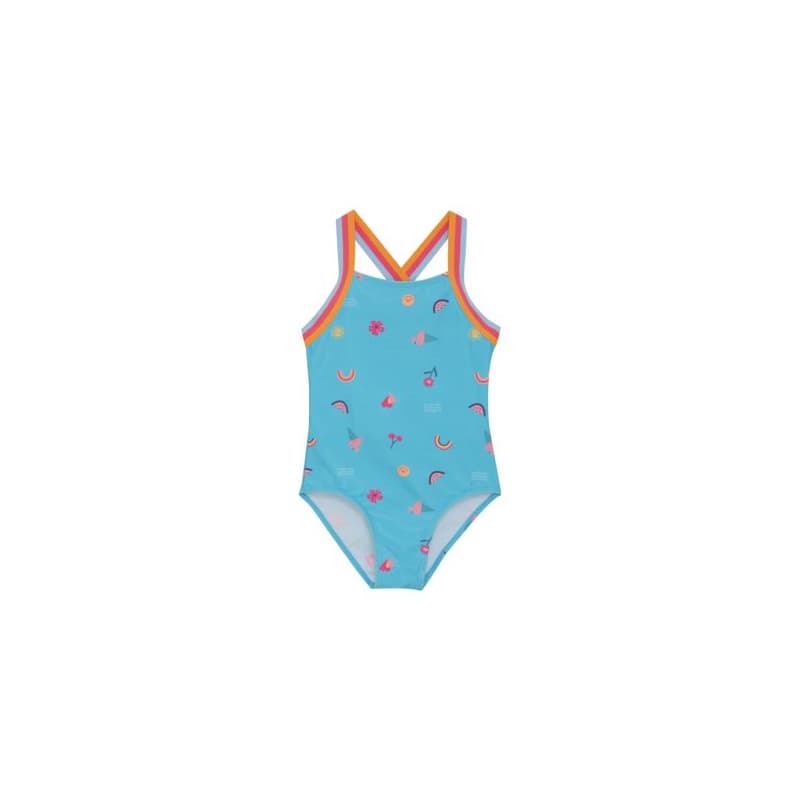 Dievčenské plavky COLOR KIDS Swimsuit W Elastic Straps, AOP-7452-River Blue