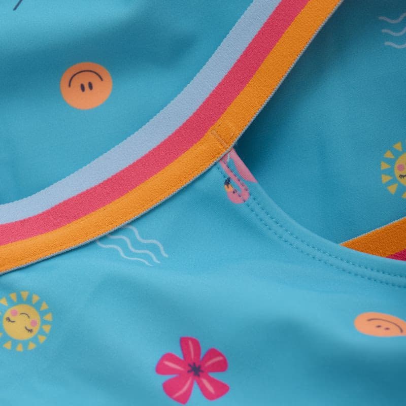 Dievčenské plavky COLOR KIDS Swimsuit W Elastic Straps, AOP-7452-River Blue 3