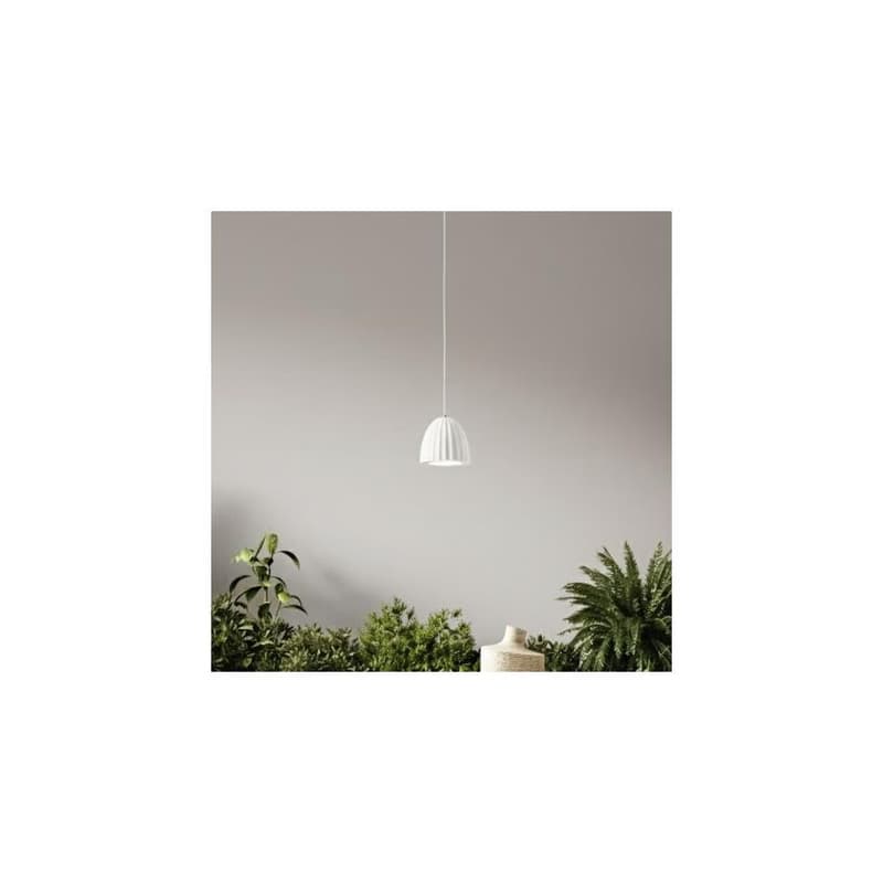 Ondaluce - Závesný luster na lanku CONCRETE 1xGU10/7,5W/230V pr. 10,5 cm betón/biela SO.CONCRETE/BIANCO