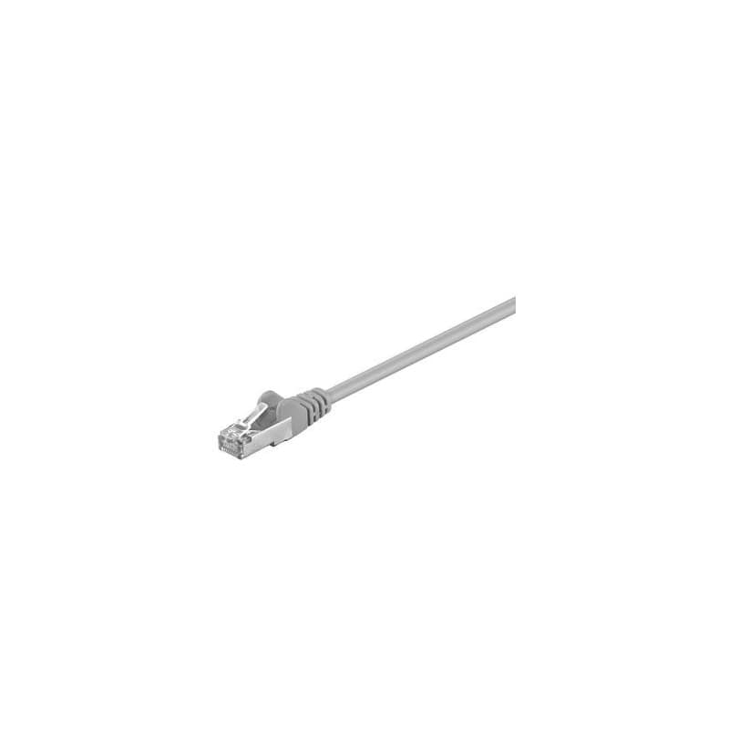 Síťový LAN kábel FTP patchcord, Cat.5e, RJ45 samec - RJ45 samec, 0.25 m, tienený, sivý, economy 1