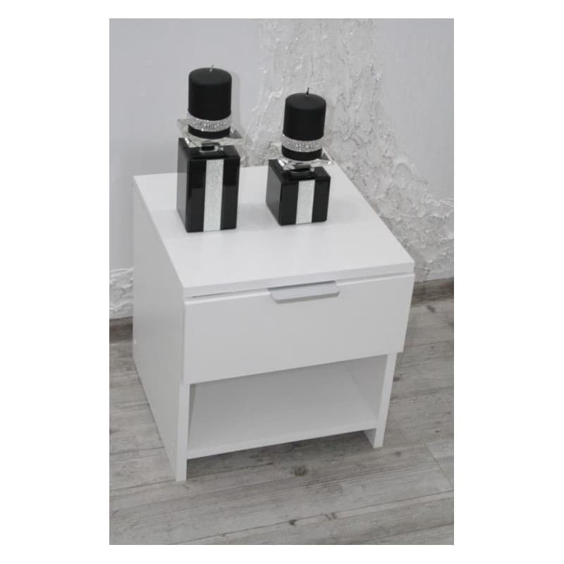Elvisia Nočný stolík 3D | biela 2