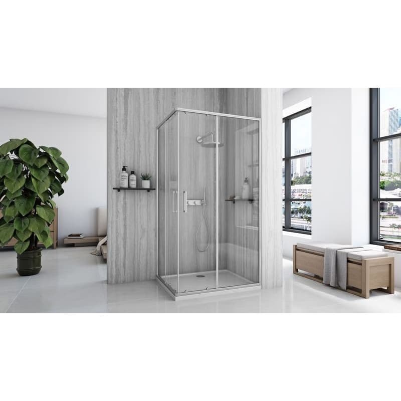 REA/S - Sprchovací kút City 80x100 Nickel Brush So sprchovou vaničkou Savoy KPL-E0059 3