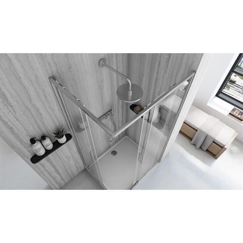 REA/S - Sprchovací kút City 80x100 Nickel Brush So sprchovou vaničkou Savoy KPL-E0059 4