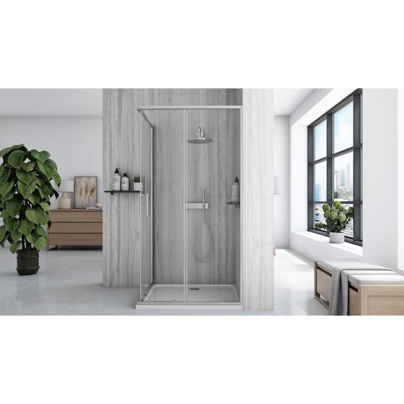 REA/S - Sprchovací kút City 80x100 Nickel Brush So sprchovou vaničkou Savoy KPL-E0059 5