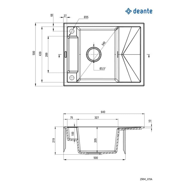 DEANTE DEANTE - Magnetic alabaster - Magnetic Granitový drez s odkvapkávačom ZRM_A11A 6