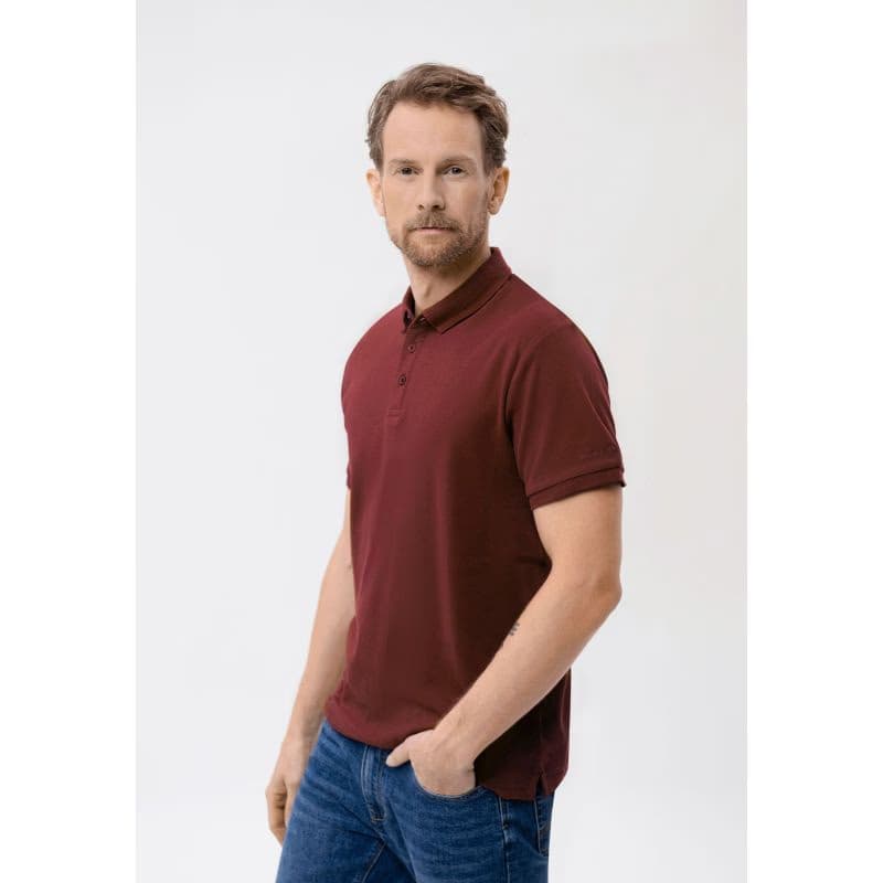 Pánske polo tričko s krátkym rukávom VOLCANO VOLVI-403-BURGUNDY 2