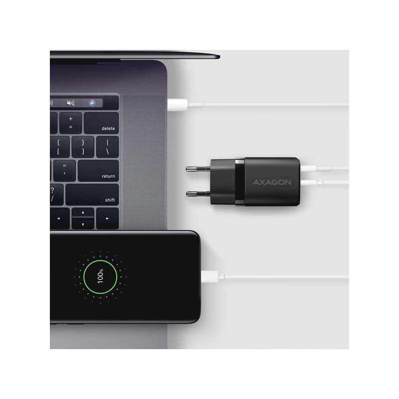 AXAGON ACU-PQ30, Sil nabíjačka do siete 30W, 2x port (USB-A + USB-C), PD3.0/PPS/QC4+/SFC/AFC/Apple, čierna 6