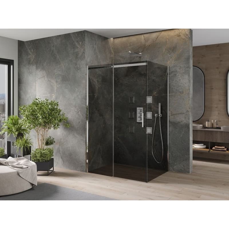 MEXEN/S - OMEGA sprchovací kút 100x70, grafit, chróm 825-100-070-01-40 2