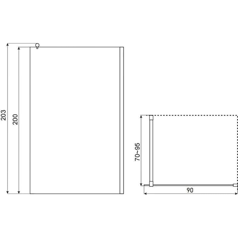 KERRA - Sprchová stena Alfa TR 90 cm - Kabína Walk-In 5907548109705