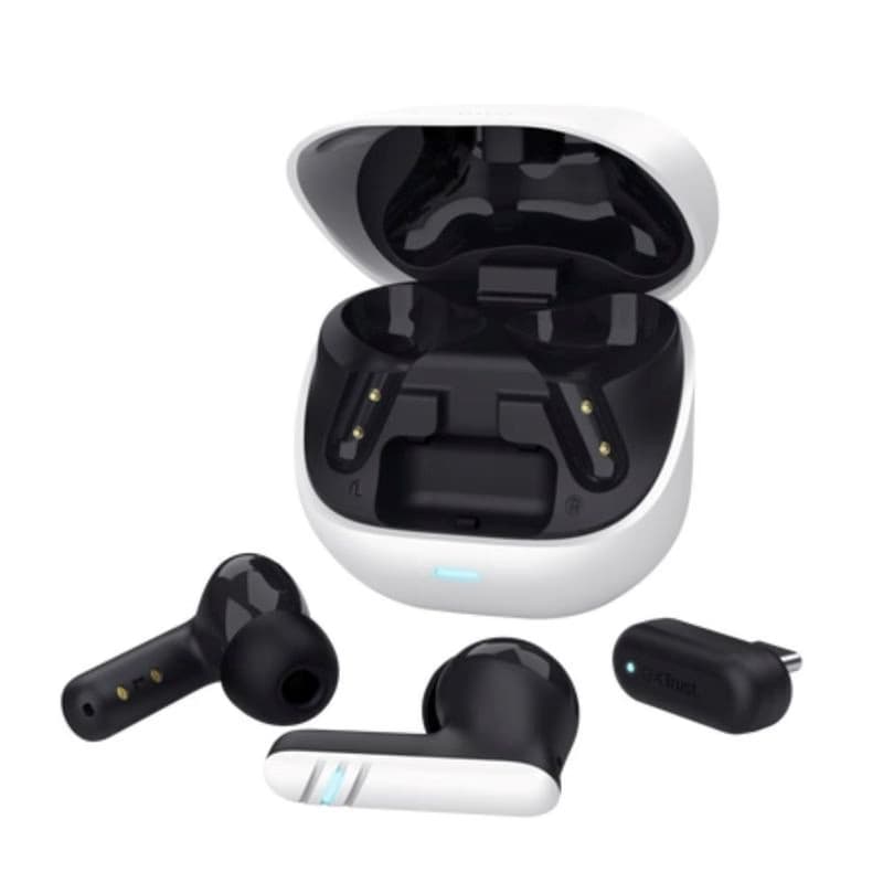 TRUST slúchadlá GXT 409 Oxxie, špunty, Bluetooth, RF 2.4GHz, USB-C Prijímač, biela 4