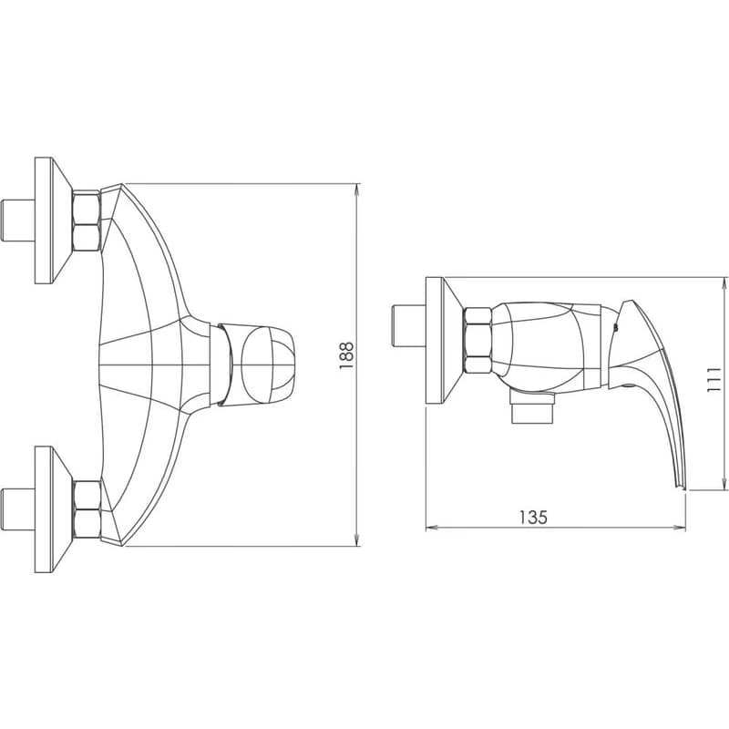 NOVASERVIS - Sprchová batéria bez príslušenstva 150 mm Metalia 57 chróm 57060/1,0 5
