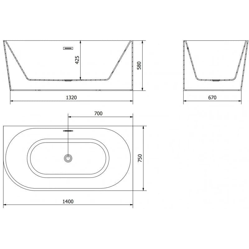 Mexen Mia 140 x 75 cm 52691407500P-60 5