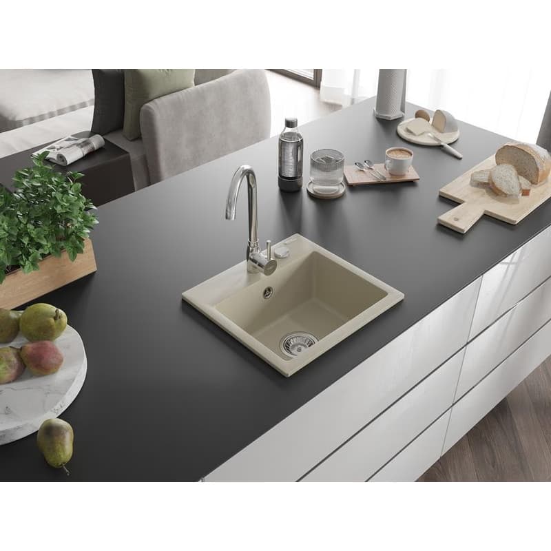 MEXEN MEXEN - Milo granitový, kuchyňský drez 1 435x410 mm, béžová 6505441000-69 2