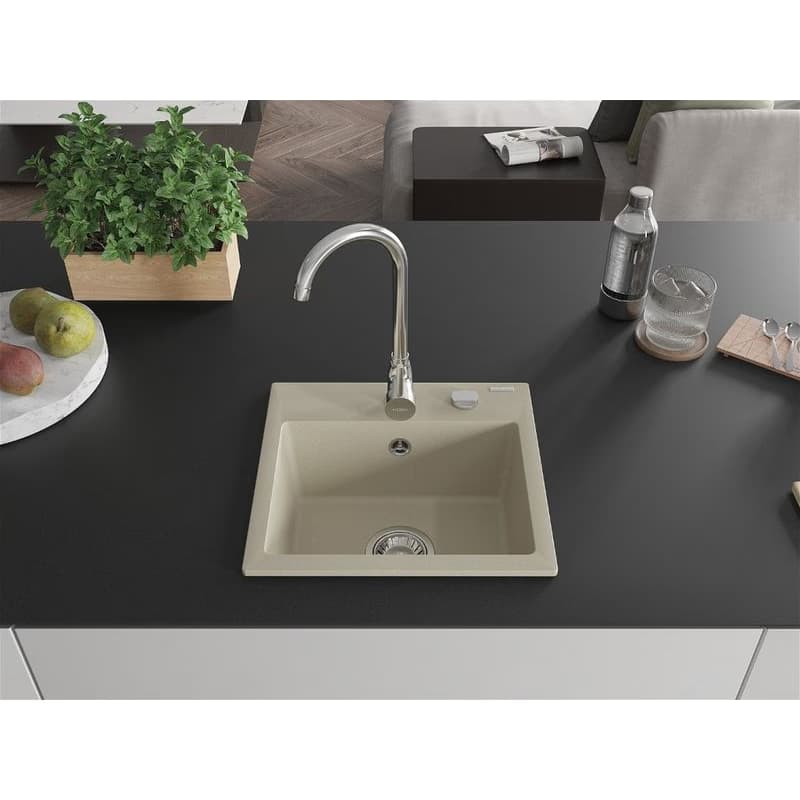 MEXEN MEXEN - Milo granitový, kuchyňský drez 1 435x410 mm, béžová 6505441000-69 3