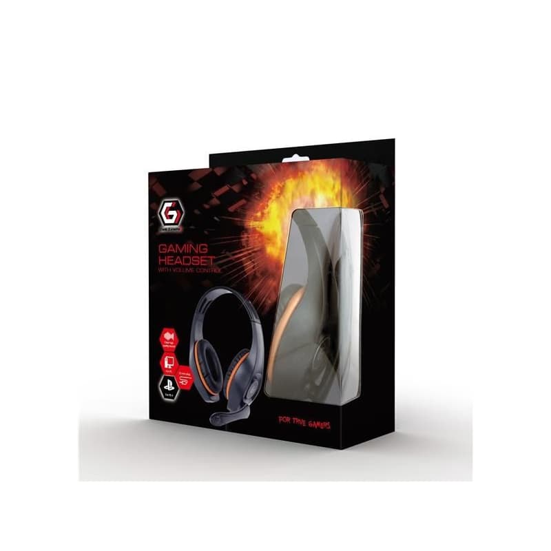 GEMBIRD slúchadlá s mikrofónom GHS-05-O, gaming, čierno-oranžová, 1x 4-pólový 3, 5mm jack 2