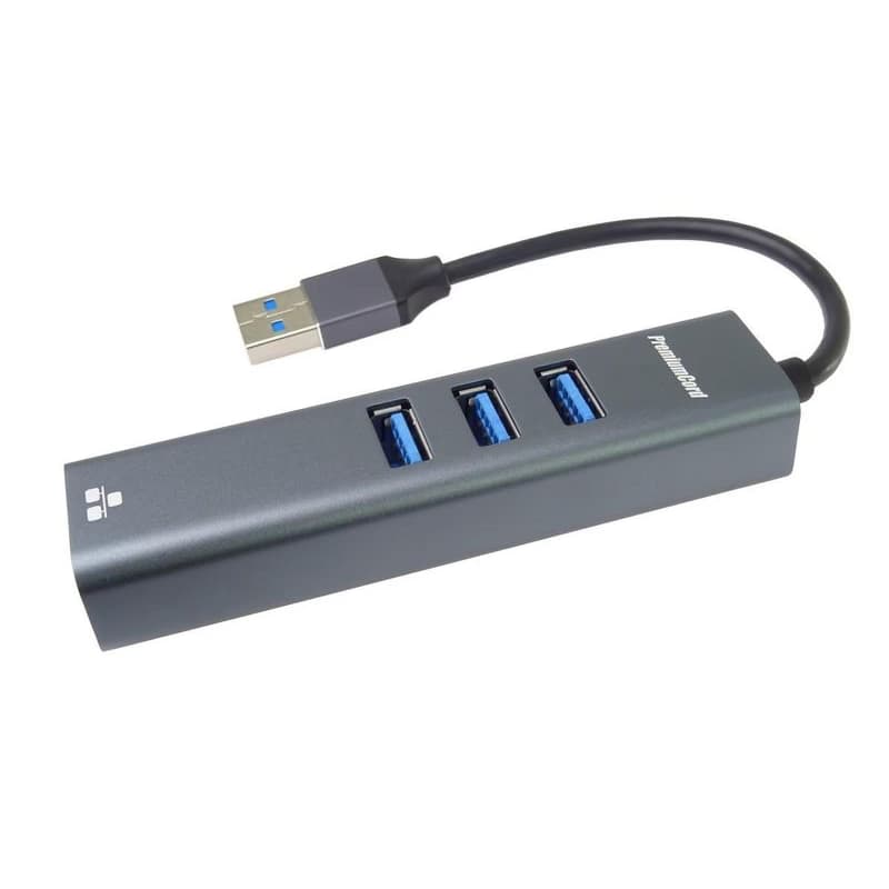 PREMIUMCORD Adaptér USB3.0 - LAN RJ45 ETHERNET 10/100/1000 MBIT + 3x USB3.0 port 2