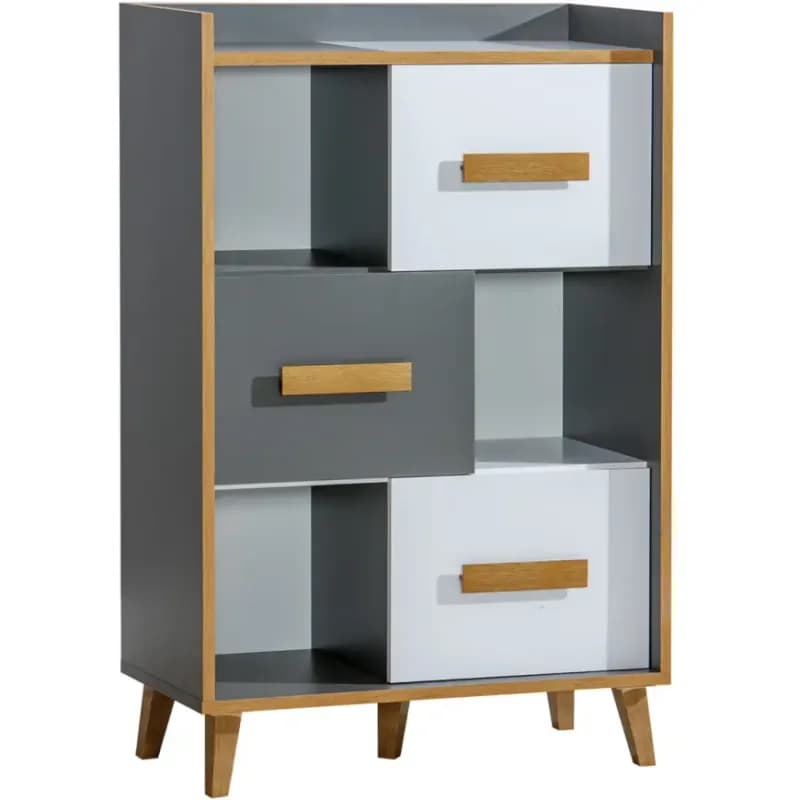 Regál krátky W5 Werso Riviera/Biely/Antracit