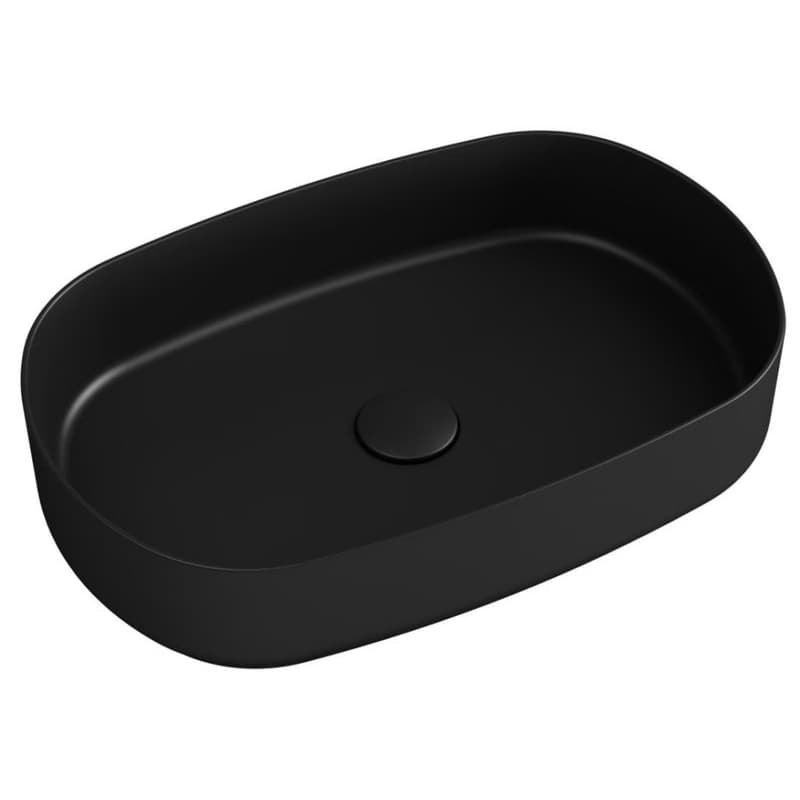 ISVEA - INFINITY OVAL keramické umývadlo na dosku, 55x36cm, matna čierna 10NF65055-2N