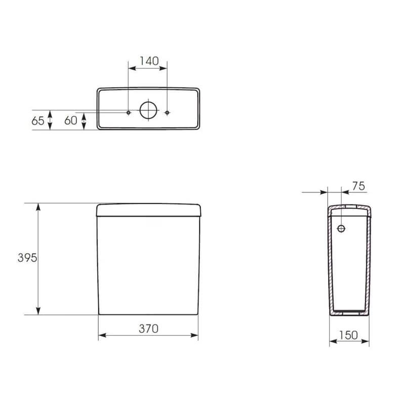 CERSANIT - WC NÁDRŽKA CREA 011 3/5 BOX K673-005 3