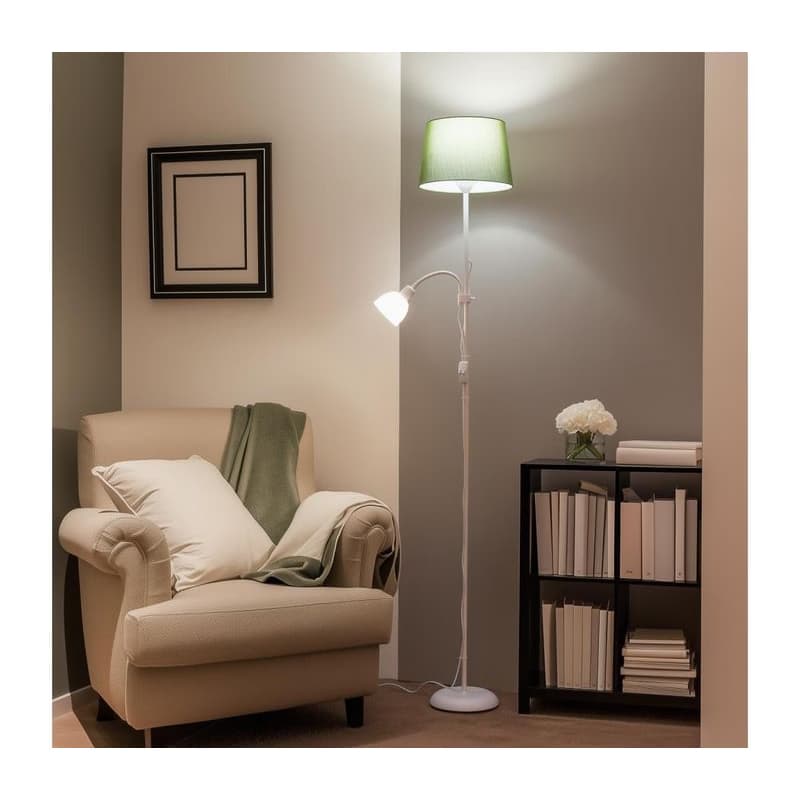 Brilagi - Stojacia lampa CERIA 1xE27/100W/230V + 1xE14/25W biela/zelená 1xBG2824+1xEG781039 1