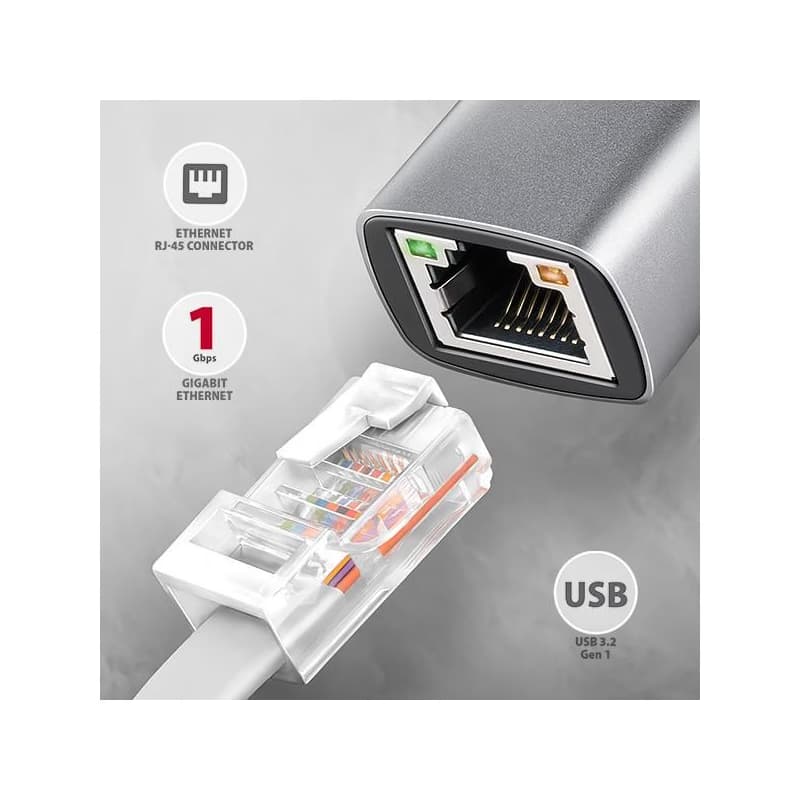 AXAGON ADE-TXPD, USB-C 3.2 Gen 1 - Gigabit Ethernet sieťová karta, Asix AX88179, PD 100W, auto inštal 2