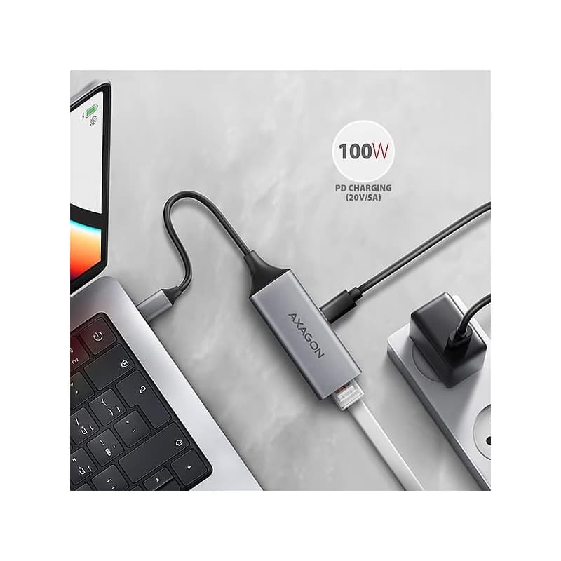 AXAGON ADE-TXPD, USB-C 3.2 Gen 1 - Gigabit Ethernet sieťová karta, Asix AX88179, PD 100W, auto inštal 3