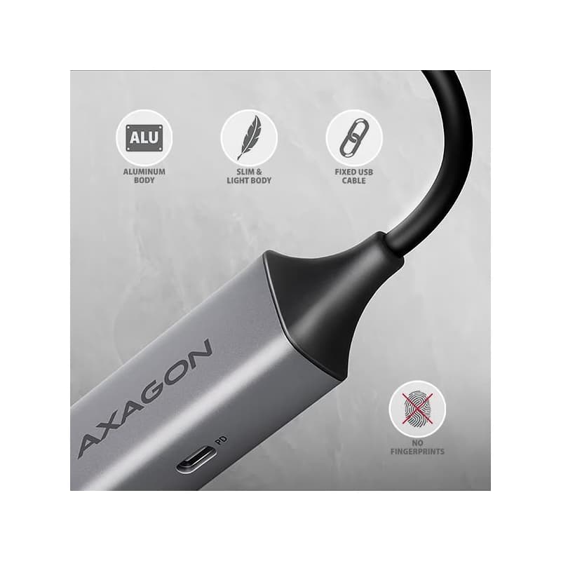 AXAGON ADE-TXPD, USB-C 3.2 Gen 1 - Gigabit Ethernet sieťová karta, Asix AX88179, PD 100W, auto inštal 5