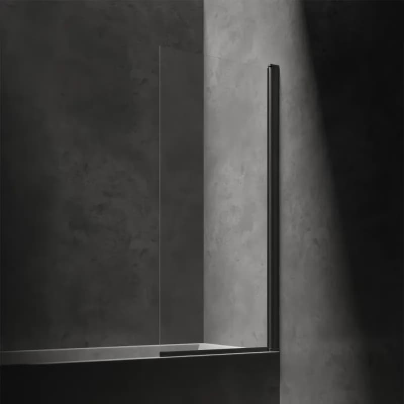 OMNIRES - KINGSTON Jednokrídlová vaňová zástena, 70 cm čierna mat / transparent /BLMTR/ XHE85BLTR 2