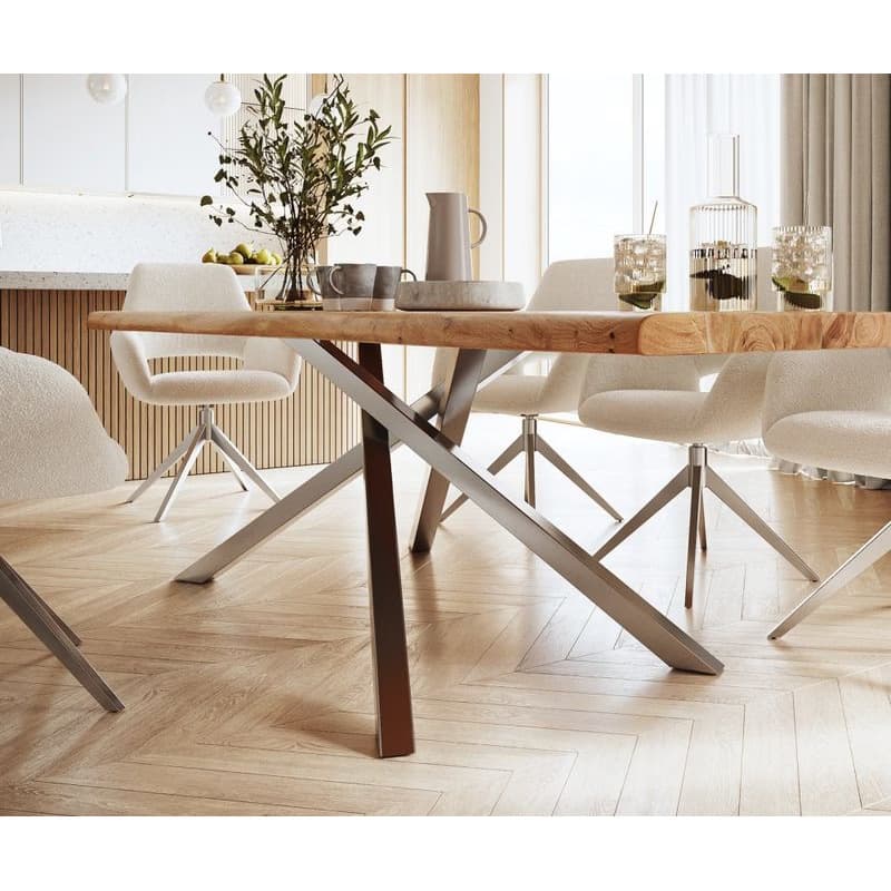 Jedálenský stôl Edge 300x100 XL akácia prírodná krížová podstava 5