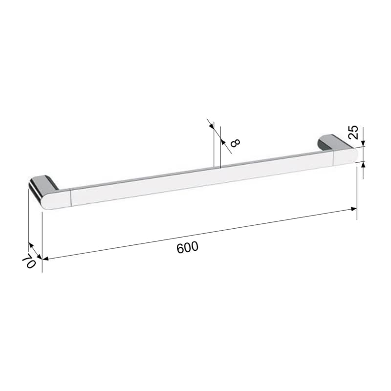SAPHO - FLORI držiak uterákov 600, čierna mat RF009/15 3