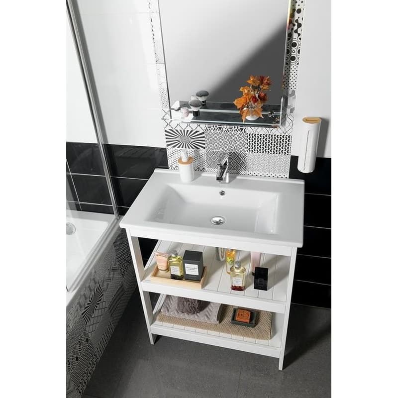 AQUALINE - ZUNO 75 keramické umývadlo nábytkové 75x45cm, biela 9075 3