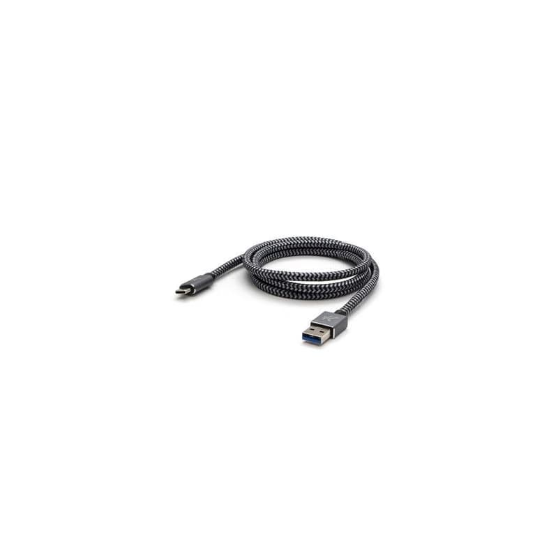 Logo USB kábel (3.2 gen 1), USB A samec - USB C samec, 2m, 5 Gb/s, 5V/2A, šedý, box, kovové opletenie, hliníkový kryt konektora, DO 2