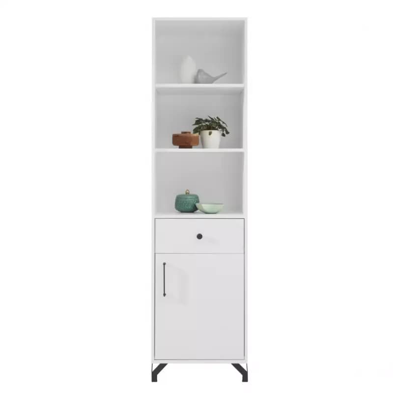 Regál  Bergenbe5 Biely Lux/Biely Lesk 1