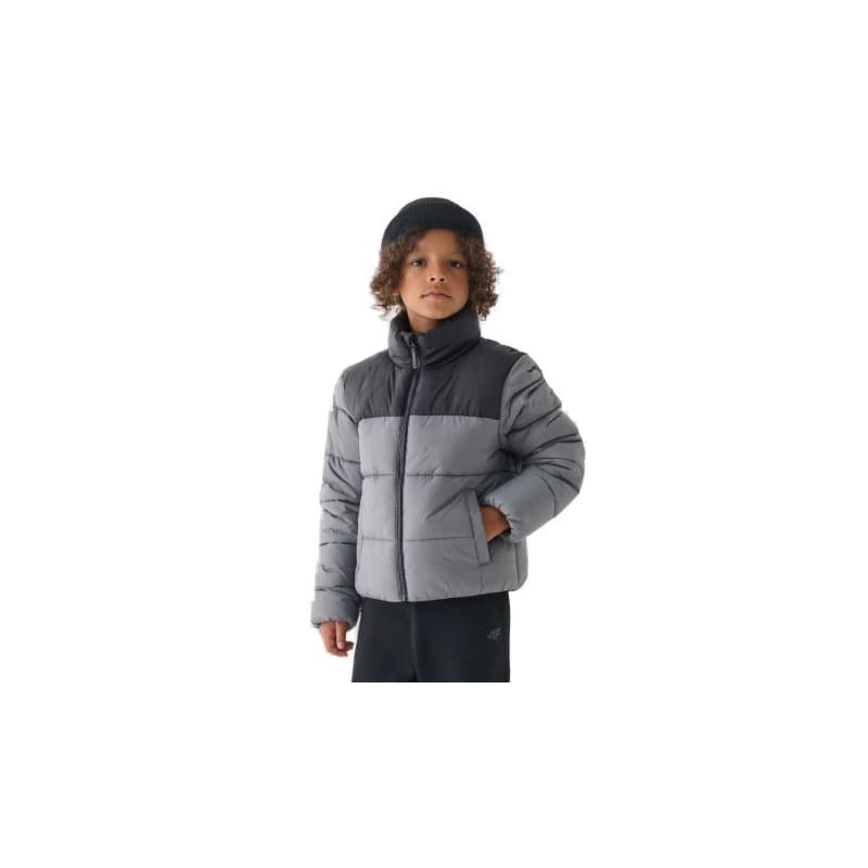 Chlapčenská bunda 4F JUNIOR DOWN JACKET-JWAW24TDJAM461-25S-GREY