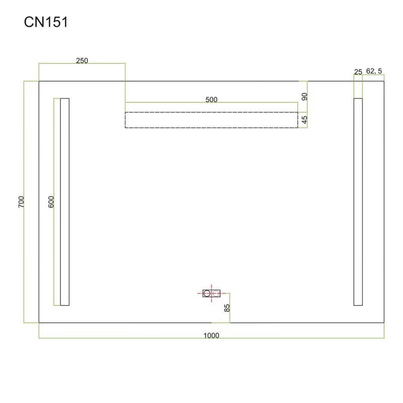 Mereo Zrkadlo 100x70 cm s LED osvetlením a odhmlievaním CN151 4