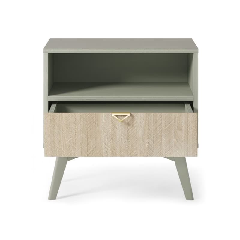 ArtPS Nočný stolík TIMBER S54 | béžová/zelená 5