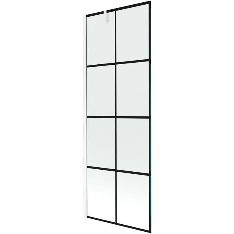 MEXEN/S - Next vaňová zástena FIX 70x150, čierny dekor, biela 895-070-000-00-77-20