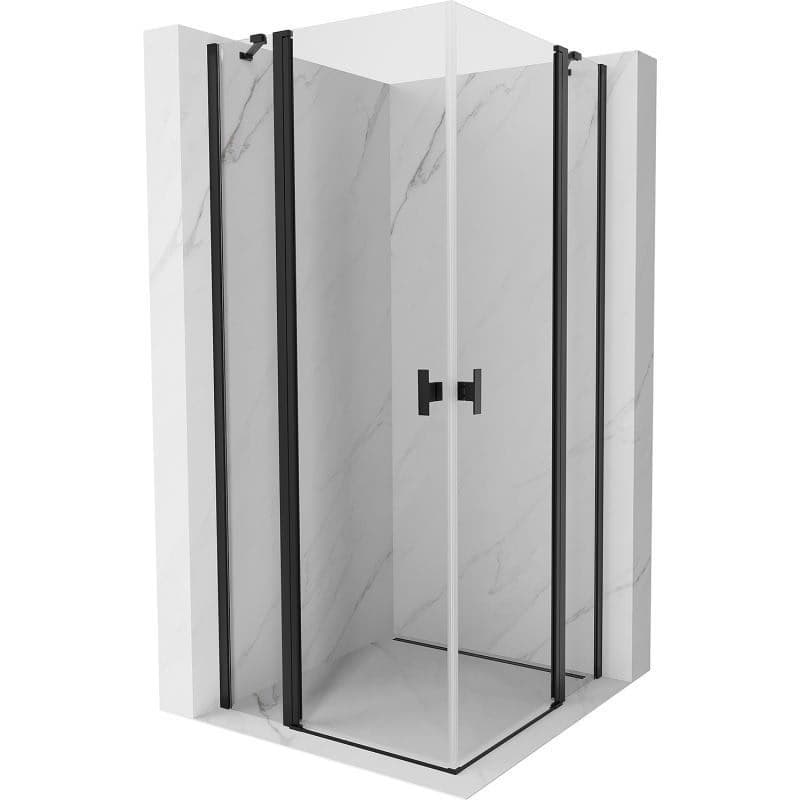MEXEN/S - Mist Duo sprchovací kút dvere krídlové 85 x 85, transparent, čierna 8A4-085-085-70-00
