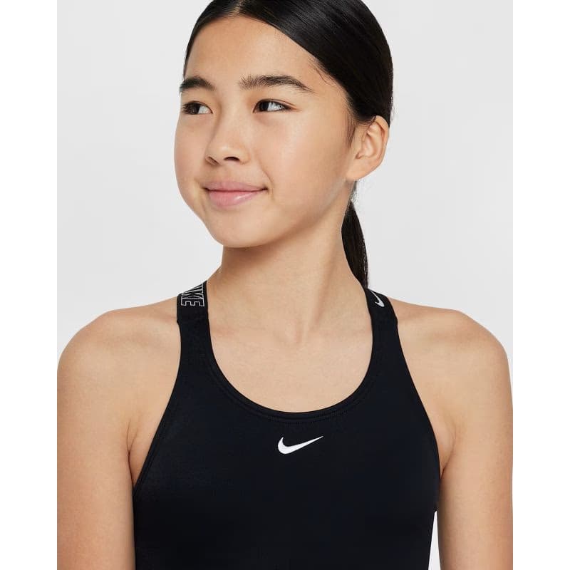 Dievčenské dvojdielne plavecké plavky NIKE SWIM LOGO TAPE BLACK-BLACK 4