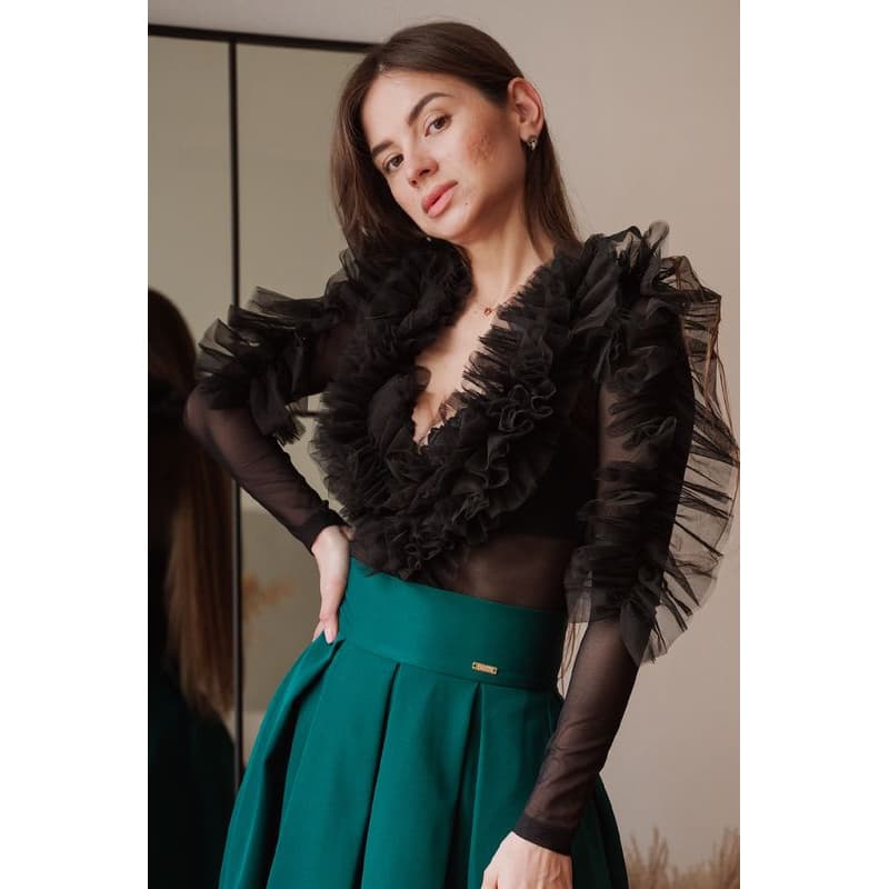 Kikiriki Čierne tylové body s nariaseným lemom Veľkosť: S 1