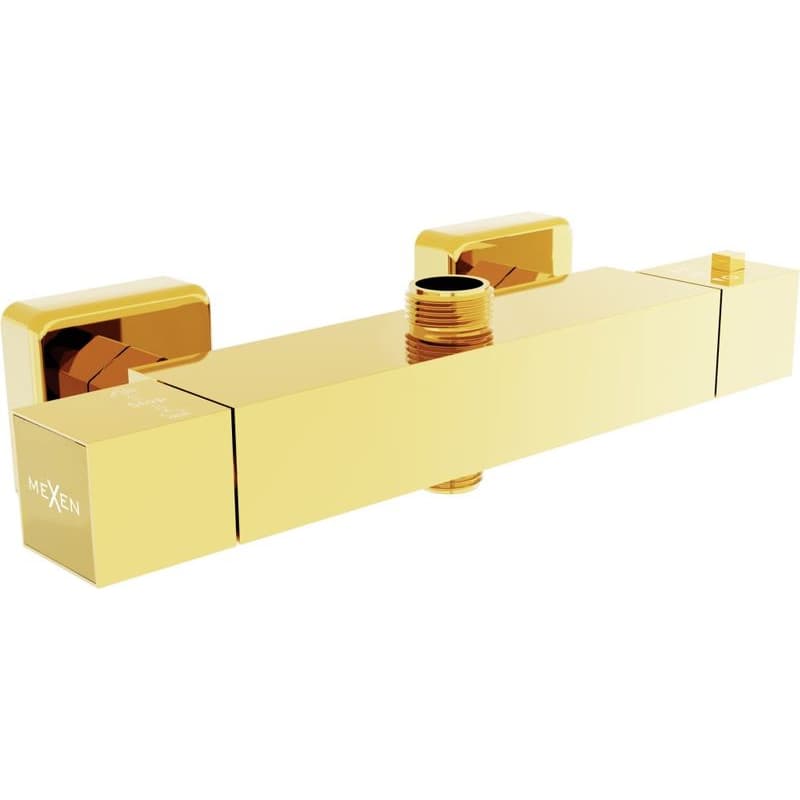 MEXEN - CUBE termostatická sprchová batéria 3/4 "+ 1/2", zlatá 77250-50 1
