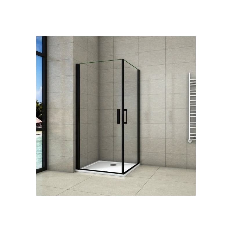 H K - Sprchovací kút BLACK SAFIR A2 100cm s dvoma jednokrídlovými dverami SE-BLACKSAFIRA2100 1
