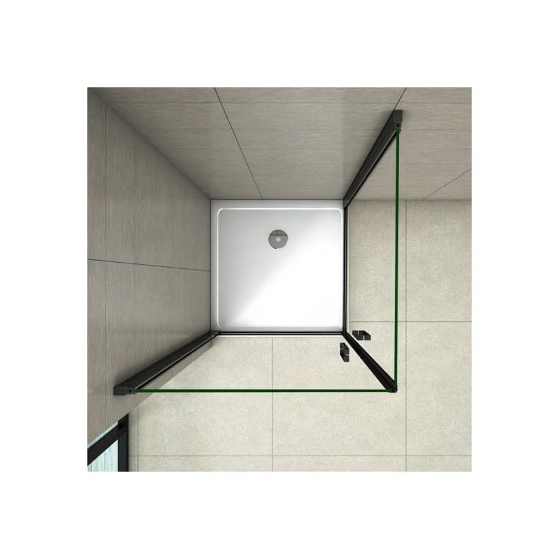 H K - Sprchovací kút BLACK SAFIR A2 100cm s dvoma jednokrídlovými dverami SE-BLACKSAFIRA2100 2